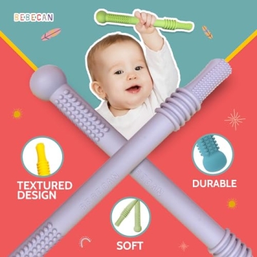 BEBECAN Teething Sticks for Babies 0-36 Months