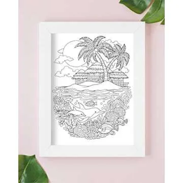 ColorIt Tropical Scenes Coloring Book - Stress Relief & Creativity