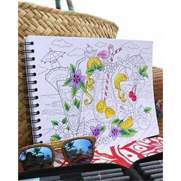 ColorIt Tropical Scenes Coloring Book - Stress Relief & Creativity