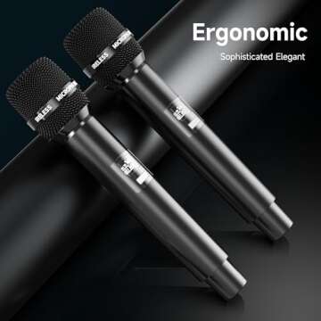 Wireless Microphones for Karaoke,Party,DJ & Wedding -40H Rechargeable Battery,One-to-One Chip Connec...