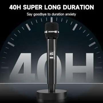 Wireless Microphones for Karaoke,Party,DJ & Wedding -40H Rechargeable Battery,One-to-One Chip Connection System,Metal Head Design,200FT Range,Plug and Play|Professional Karaoke Microphone for singing