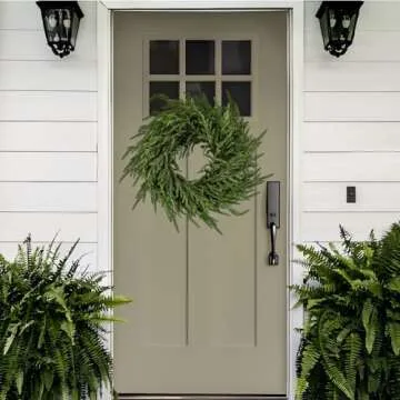 VEN Norfolk Pine Wreath for Front Door Holiday Decoration