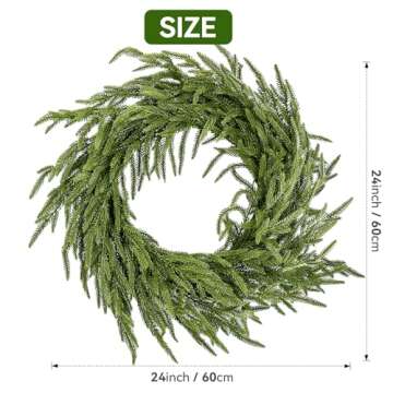 VEN Norfolk Pine Wreath for Front Door Holiday Decoration