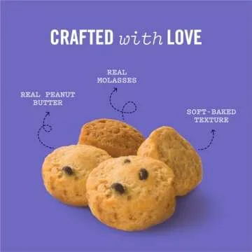 Three Dog Bakery Bitty Bites Trio Soft Baked Cookies for Dogs, Three Flavor Pack; Carob Chip, Peanut, and Vanilla, 13 Ounce Box