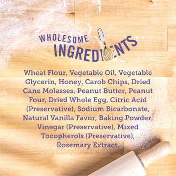 Three Dog Bakery Bitty Bites Trio Soft Baked Cookies for Dogs, Three Flavor Pack; Carob Chip, Peanut, and Vanilla, 13 Ounce Box