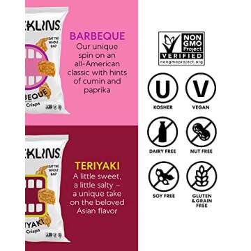 SNACKLINS Plant Based Crisps, Low Calorie Snacks, Vegan, Gluten-Free, Grain-Free, Healthy, Crunchy, ...