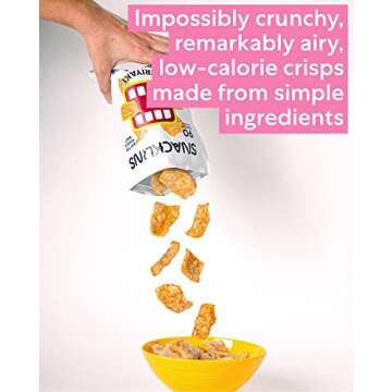 SNACKLINS Plant Based Crisps, Low Calorie Snacks, Vegan, Gluten-Free, Grain-Free, Healthy, Crunchy, Puffed Snack - Teriyaki & BBQ Variety Pack, 0.9oz (Pack of 12)