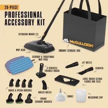 McCulloch MC1375 Steam Cleaner with 20 Accessories and More