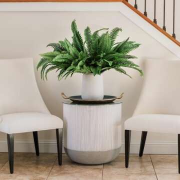 CQURE 45" Fake Ferns Artificial Plants Large,Artificial Boston Ferns Faux Hanging Plants for Outdoors Planter Home Garden Decor,60 Branches