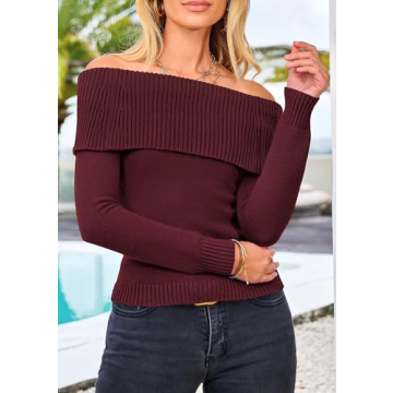 Stylish Off Shoulder Sweater for Women – Cozy Fall Fashion
