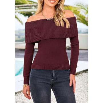 Stylish Off Shoulder Sweater for Women – Cozy Fall Fashion