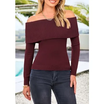 Stylish Off Shoulder Sweater for Women – Cozy Fall Fashion
