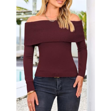 Stylish Off Shoulder Sweater for Women – Cozy Fall Fashion