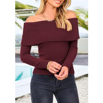 Stylish Off Shoulder Sweater for Women – Cozy Fall Fashion