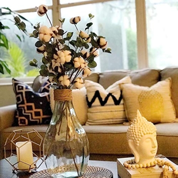 Stylish CEWOR Cotton Eucalyptus Stems for Home Decoration