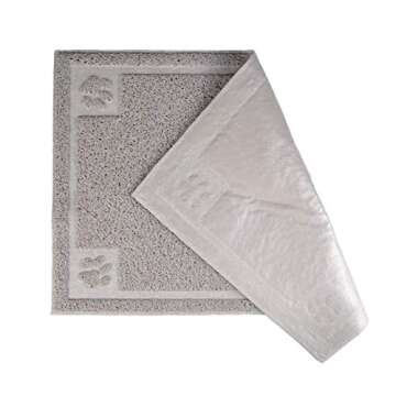 Darkyazi Pet Feeding Mat Large for Dogs and Cats,24"×16" Flexible and Easy to Clean Feeding Mat,Best for Non Slip Waterproof Feeding Mat. (Gray Sand)