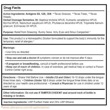 PROGENA - Allergena Texas Trees - Allergy Relief Drops (1 Fl Ounce)