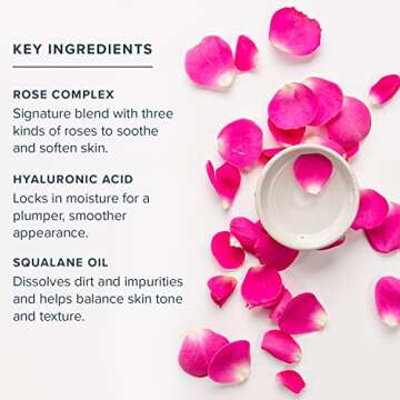 HERITAGE STORE Rosewater Facial Cleanser, pH Balanced Milk Wash Purifies and Nourishes w/ Squalane and Rose Complex, Dry to Combination Skin, Hypoallergenic, Vegan, Cruelty Free, 60-Day Guarantee, 4oz