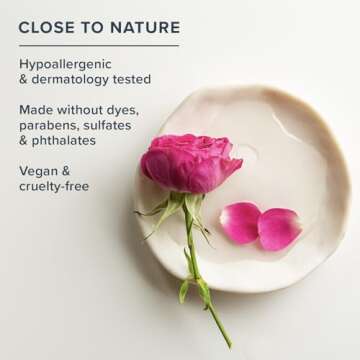 HERITAGE STORE Rosewater Facial Cleanser, pH Balanced Milk Wash Purifies and Nourishes w/ Squalane and Rose Complex, Dry to Combination Skin, Hypoallergenic, Vegan, Cruelty Free, 60-Day Guarantee, 4oz