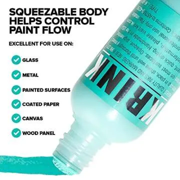 Krink K-60 Light Green Paint Marker - Vibrant and Opaque Fine Art Graffiti Markers for Canvas Metal Glass Paper and More - Alcohol-Based Permanent Graffiti Mop Paint Marker for Lasting Tags