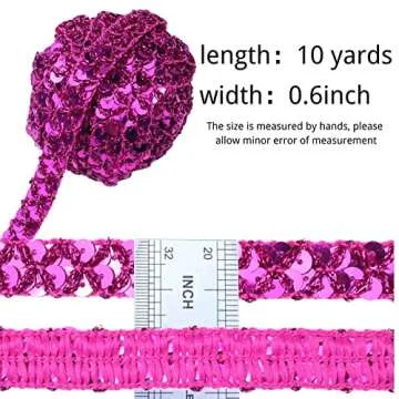 SEWDIYTR Sequin Lace Trim - 20 Yards of Pink and Green Elegance