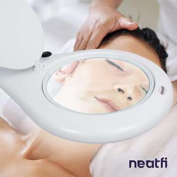 Neatfi Elite XL HD Super LED Magnifying Lamp with Clamp, Glass Lens, 6500K, Glare-Free (7 Inch Lens, White)