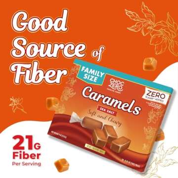 ChocZero Sugar Free Caramels - Keto Caramel Candy - All Natural, Classic Candies - Low Carb Snack (9oz Box)