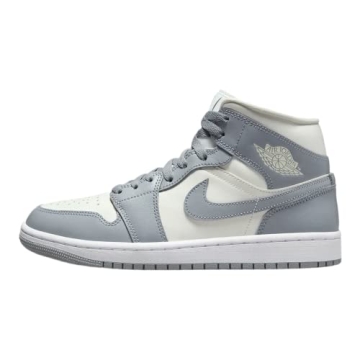 Jordan Women's WMNS Air 1 MID White/Silver Sneakers