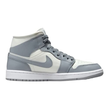 Jordan Women's WMNS Air 1 MID White/Silver Sneakers