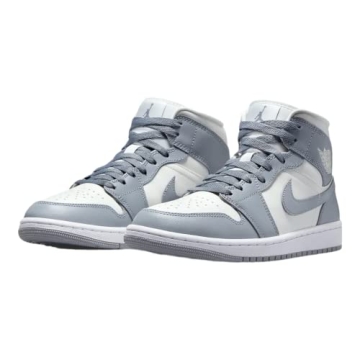 Jordan Women's WMNS Air 1 MID White/Silver Sneakers