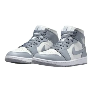 Jordan Women's WMNS Air 1 MID White/Silver Sneakers