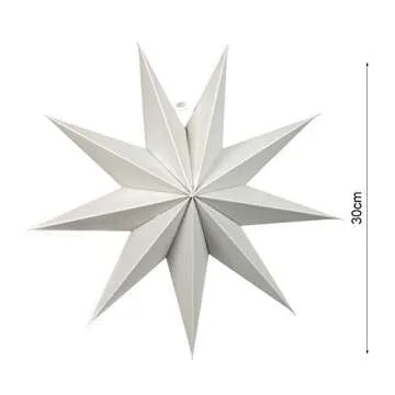 Kiddale 3Pcs 12" Paper Hanging Ornament - Grey, Black, White - Wedding, Christmas, Birthday - 3D Star Decorations for Home Decor & Party Celebration