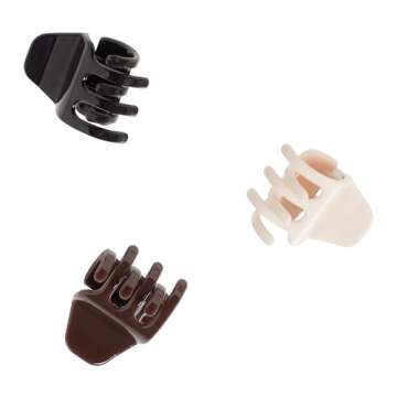 Goody SlideProof Mini Claw Clips - 12 Ct, Neutral Tones, Secure Grip Hair Styling Accessories for Women & Men, All Hair Types