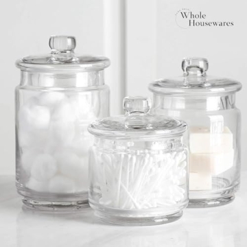 WHOLE HOUSEWARES Glass Apothecary Jars - Stylish Organization in 3