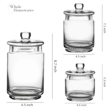WHOLE HOUSEWARES Glass Apothecary Jars - Stylish Organization in 3