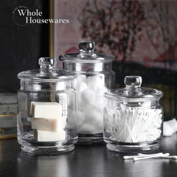 WHOLE HOUSEWARES Glass Apothecary Jars - Stylish Organization in 3