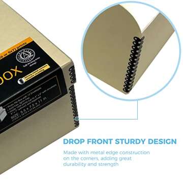 Lineco 4x6 Photo Storage Box, with 12 Acid-Free Envelopes, Holds Up to 1000 3.5" x 5", or 4" x 6" Pictures, Metal Edge Archival Organizer for Cards Stickers Stamps Seeds, 5.5x7.5x11. Tan