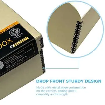 Lineco 4x6 Photo Storage Box, with 12 Acid-Free Envelopes, Holds Up to 1000 3.5" x 5", or 4" x 6" Pictures, Metal Edge Archival Organizer for Cards Stickers Stamps Seeds, 5.5x7.5x11. Tan