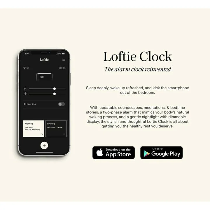 Loftie Smart Alarm Clock: Bluetooth Speaker & Nightlight