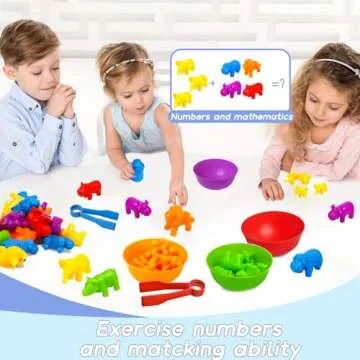 Skrtuan Counting Animal Montessori Toys for 3 4 5 Years Old Boys Girls, Matching Games Sensory Toys Fine Motor Skills Easter Basket Stuffers Preschool Learning Activities Toy for Toddlers Kids 2-4 3-5