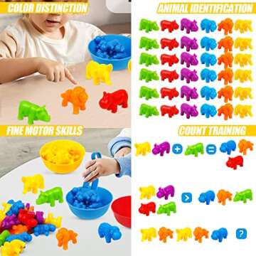 Skrtuan Counting Animal Montessori Toys for 3 4 5 Years Old Boys Girls, Matching Games Sensory Toys Fine Motor Skills Easter Basket Stuffers Preschool Learning Activities Toy for Toddlers Kids 2-4 3-5