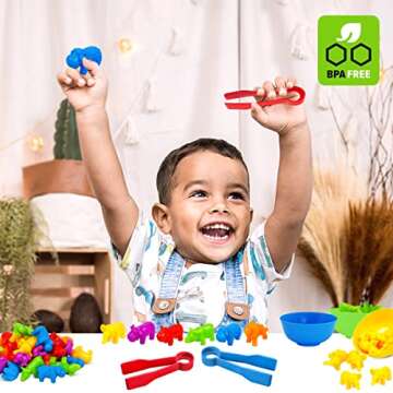 Skrtuan Counting Animal Montessori Toys for 3 4 5 Years Old Boys Girls, Matching Games Sensory Toys Fine Motor Skills Easter Basket Stuffers Preschool Learning Activities Toy for Toddlers Kids 2-4 3-5
