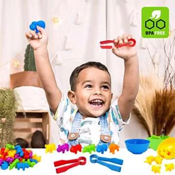 Skrtuan Counting Animal Montessori Toys for 3 4 5 Years Old Boys Girls, Matching Games Sensory Toys Fine Motor Skills Easter Basket Stuffers Preschool Learning Activities Toy for Toddlers Kids 2-4 3-5