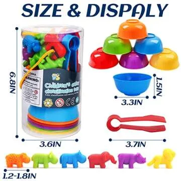 Skrtuan Counting Animal Montessori Toys for 3 4 5 Years Old Boys Girls, Matching Games Sensory Toys Fine Motor Skills Easter Basket Stuffers Preschool Learning Activities Toy for Toddlers Kids 2-4 3-5