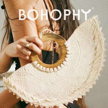 BOHOPHY Handmade Toquilla Straw Hand Fan for Eco-Friendly Style