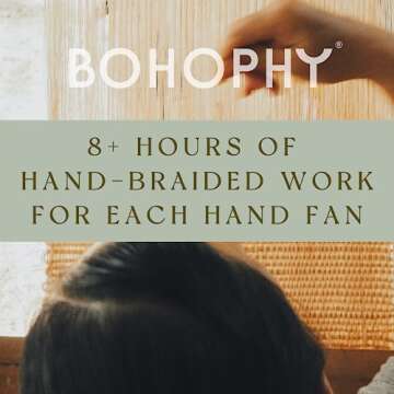BOHOPHY Handmade Toquilla Straw Hand Fan for Eco-Friendly Style