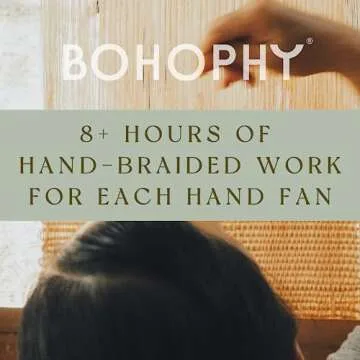 BOHOPHY Handmade Toquilla Straw Hand Fan for Eco-Friendly Style
