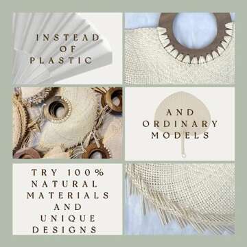 BOHOPHY Handmade Toquilla Straw Hand Fan for Eco-Friendly Style
