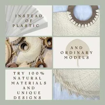 BOHOPHY Handmade Toquilla Straw Hand Fan for Eco-Friendly Style