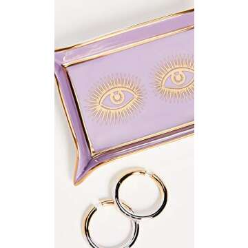 Jonathan Adler Eyes Valet Tray, Purple/Gold, One Size